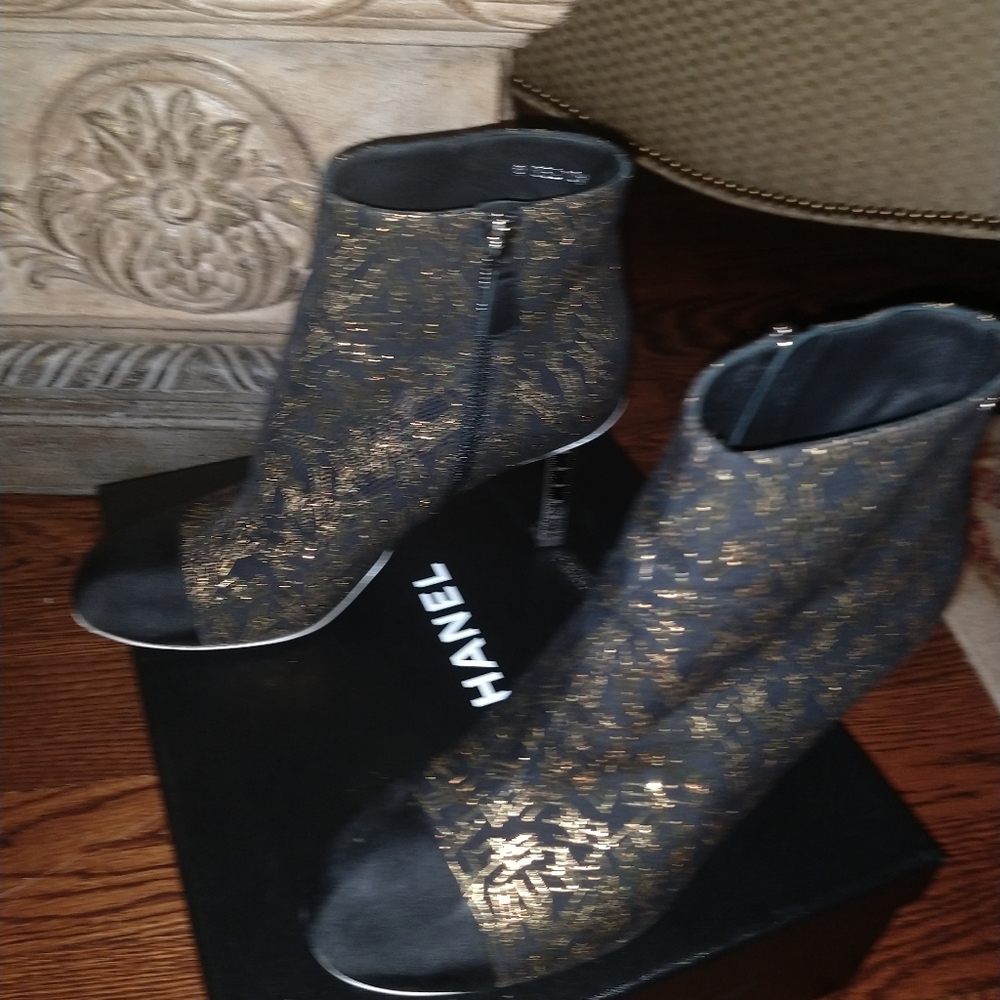Authentic Metallic Chanel booties - Picture 5 of 10